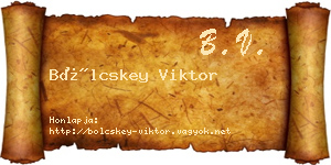Bölcskey Viktor névjegykártya